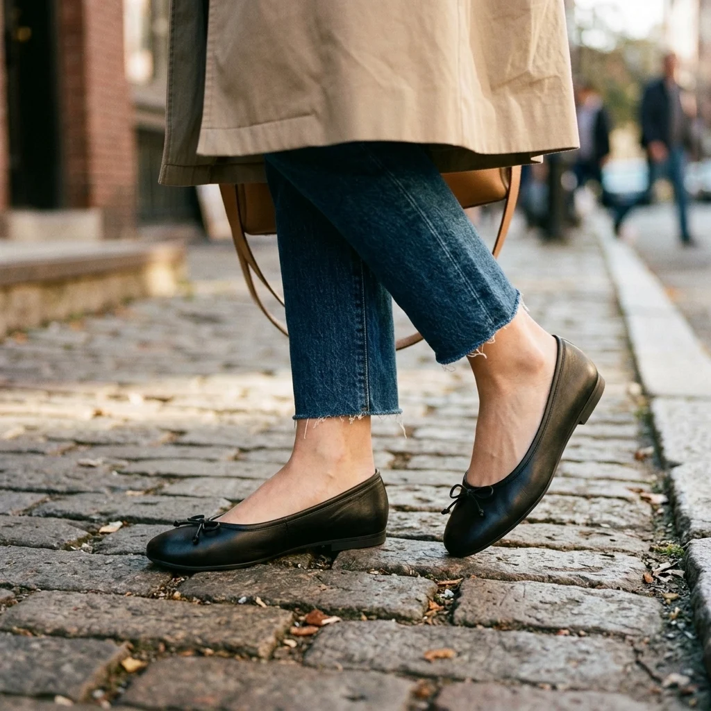 SoleCraft CushionComfy Leather Ballerina Flats - Image 2