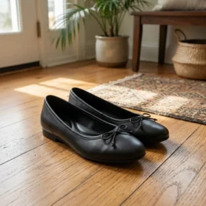 SoleCraft CushionComfy Leather Ballerina Flats